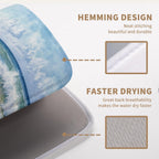 Summer Beach Dish Drying Mat for Kitchen Counter Starfish Coastal Shells Kitchen Dishes Dryer Pad Absorbent Matt Microfiber Washable Foldable Reusable Large 18x24 in