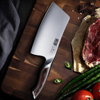 Cleaver Knife 7 Inch, Ultra Sharp Japanese High Carbon Steel Vegetable Meat Cleaver, Multifunction Chopper Butcher Knife for Home Kitchen and Restaurant