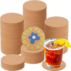 150 Pieces 4 Inch Cork Coasters for Drinks, 100 mm Round Cork Coasters, Non-Slip, Heat-Resistant, Absorbent & Reusable, Perfect for DIY Crafts and Home Tabletop Decoration