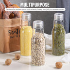 17 Oz Glass Juice Bottles with Lids, Glass Bottles, BPA Free, Borosilicate Glass for Juicing, Smoothies, Infused Water, Beverage Storage, Shaker Bottles (4 Pack)