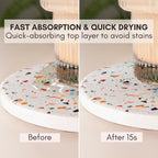 Terrazzo Drink Absorbent Coasters with Holder Set of 6, Ceramic Coaster for Drinks, Coffee Table Decor, Water Absorbing Stone Coaster for Drinks (Confetti)