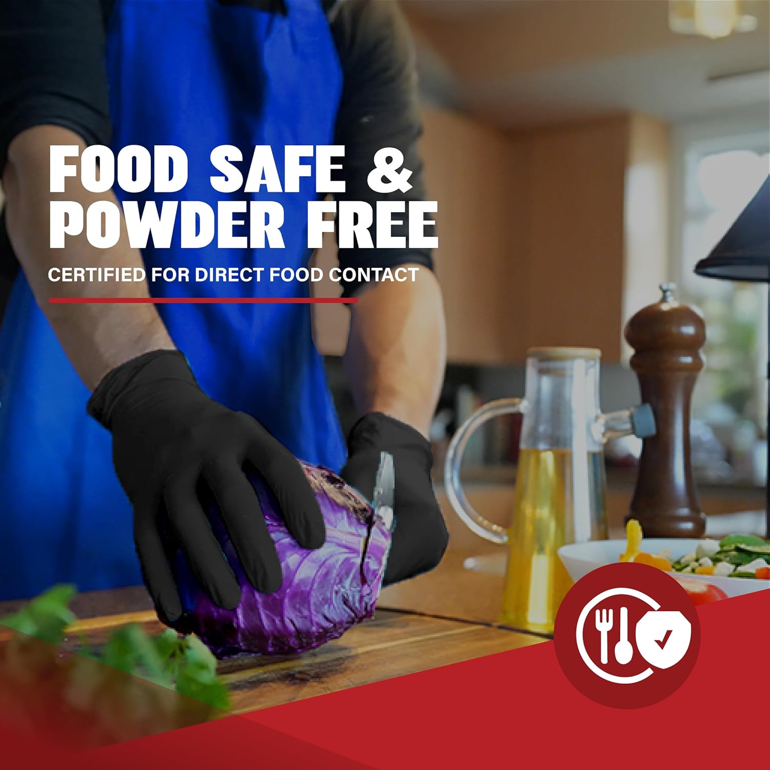 Synsafe 4 Mil -Black Nitrile Exam Gloves –Disposable Latex Free & Powder Free – Extra Strong, Rubber Gloves – First Aid Kit, Medical, EMT, Cleaning, Cooking | Bulk Case of (1000 ct)