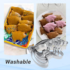 6PC Stainless Steel Pig Cookie Cutters Mexican - 5.5", 4.5", 4", 3.5", 2.5", 2.0"，Perfect for Mexican Concha Bread - Concha Cutter and Concha Stamp，Baking Tools for Pig Shaped Pastry and Bread Making