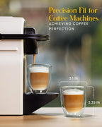 Kitchables Double Walled Glass Coffee Mugs Set of 4, 6oz Insulated Glass Coffee Mugs for Cappuccino, Latte, Tea, Espresso - Demitasse Latte Cup - Tazas Para Cafe