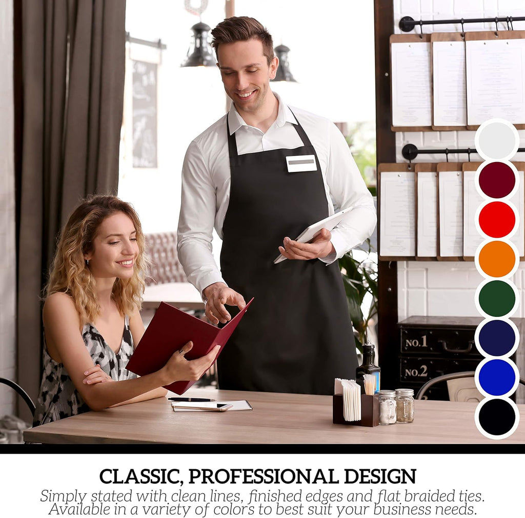 GREEN LIFESTYLE 120 Pack Professional Chef Apron – Grilling Aprons for Men, Waterproof Cooking Apron for BBQ, Work or Restaurant Use, Kitchen Aprons for Women – Royal Blue, No Pockets