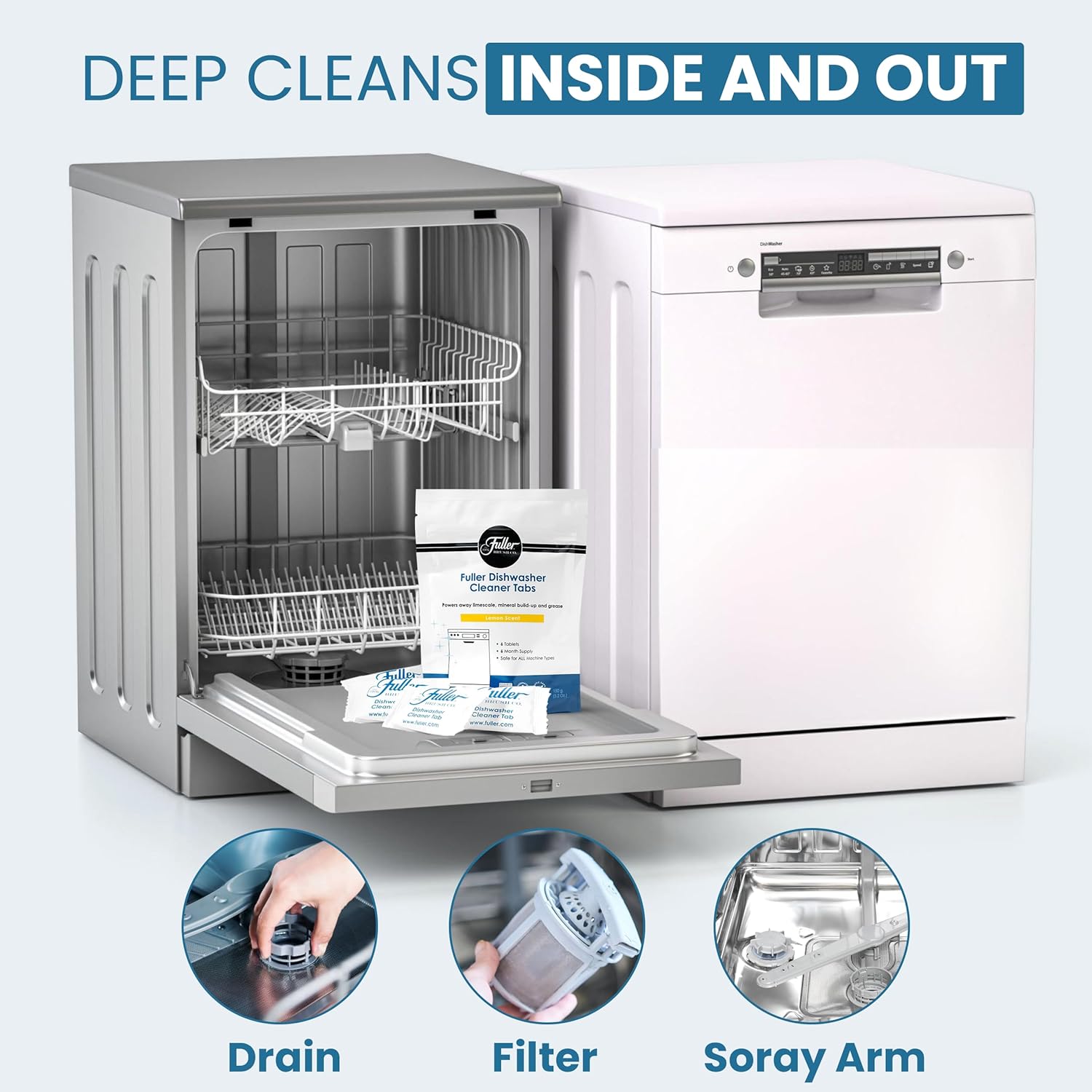 Fuller Dishwasher Cleaner Tabs - Lemon Scent (4)