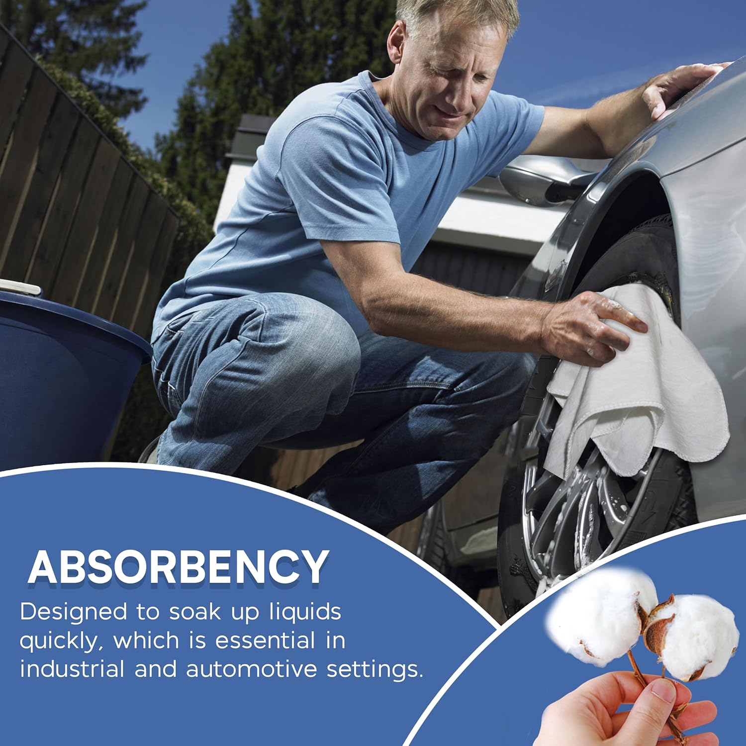 Shop Towels| Multipurpose Commercial and Residential Shop Cleaning| Car Wash, Polish, Housewares, Microwave, Coffee Machine, Restaurant, Bathrooms, Electronics, Auto Garage | 50 Pack 14"x12" White