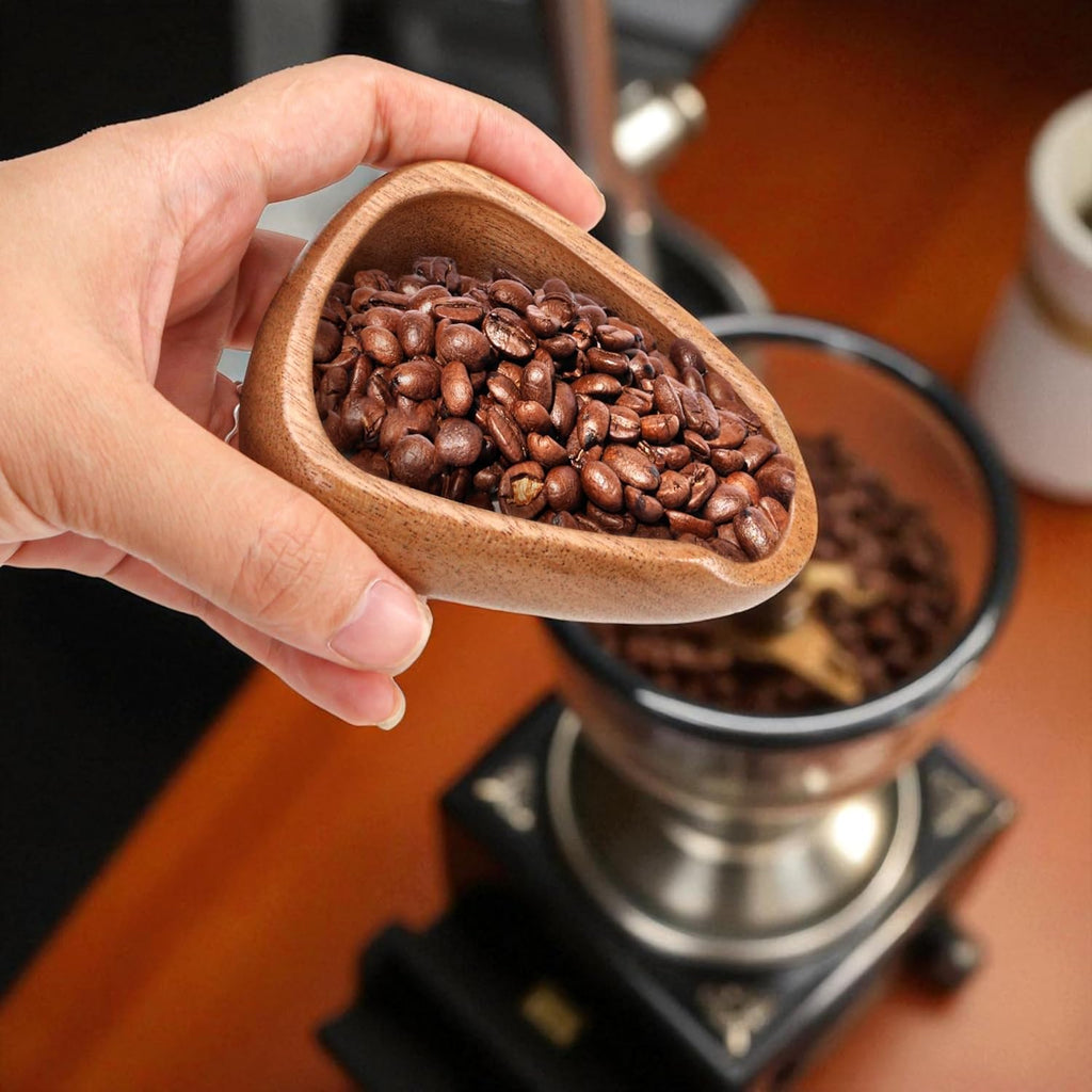 Coffee Bean Dosing Cup – Single Tray Walnut Wood Espresso Accessories Measuring Tool for Tea Enthusiasts, Bar Use, Camping Gym & Home Use, Barista Quantitative Tool to Reduce Coffee Static Electricity