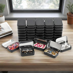 6 Pcs Small Metal Box With Lid -Black Hinged Cookie Jar,Used For Storage, Jewelry,Candy,Tea,Spices,Crafts,Pills,Mini Portable Storage Box,Card Game Storage Box,Black Tin 3.7x2.4x0.8 Inch