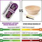Artisan Bread Making Kit - 5PC Sourdough Bread Baking Supplies Set - Lame, Scraper, Whisk, Banneton Bread Proofing Basket & Cotton Liner