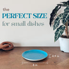 Mora Ceramic Helix Swirl Salad Plates Set of 6, 8in Spiral Porcelain Dish for Kitchen, Small Dinner, Lunch, Appetizer, Dessert, etc - Dishwasher, Microwave, Freezer, Oven Safe Dishware - Ocean Colors