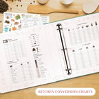 Lanpn Recipe Binder 8.5x11 3 Ring Kit, Blank Organizer Recipe Binder Waterproof Cookbook to Write in Your Own Recipes with 60 Plastic Sleeves,116 Recipes, Dividers,Labels & Stickers, Green