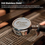 2 PCS Espresso Puck Screen, Espresso Filter Screen for 53.5mm Portafilter, Reusable 1.7mm Thickness 150μm, 316 Stainless Steel Coffee Filter Replacement, Coffee Puck Filter for Espresso Machine