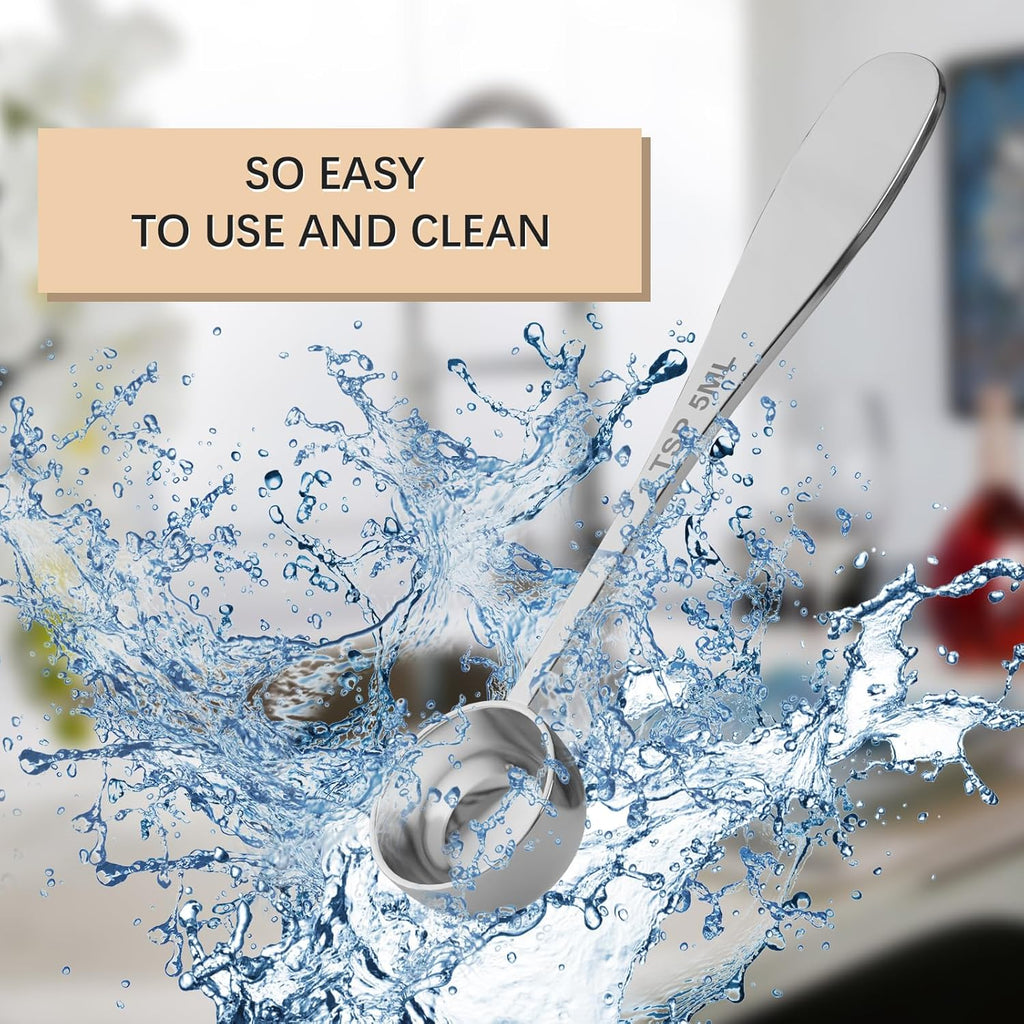 2PCS 1/2tsp(1/6tbsp, 2.5 ml) Single Measuring Spoon, Stainless Steel Individual Teaspoon, Metal Measure Scoop with Gift Box