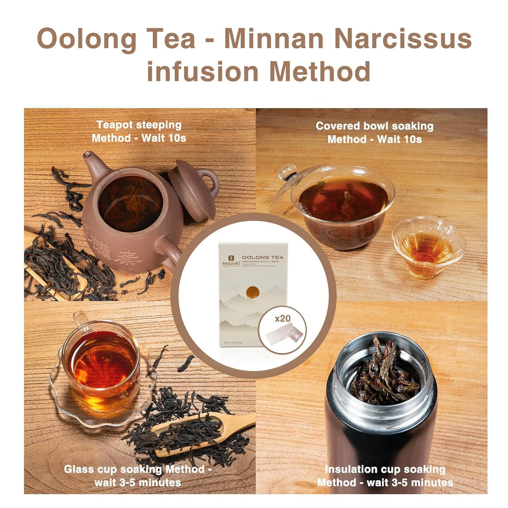 iTeaworld Minnan Narcissus Oolong Tea - Oolong tea loose leaf Chinese Tea, Long-Lasting Aftertaste Oolong Tea Whole Tea leaves for Health with 20 Empty Tea Bags, 3.5OZ
