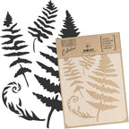 NAKLEO Painting Stencil for Crafts A5 5.9” x 8.3”, Fern Leaf Frond Pattern, Reusable Plastic DIY & Scrapbooking Drawing Template, Decoupage Art Home Decor, Wall Wood Fabric Furniture