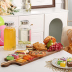 Large Acacia Charcuterie Board Wood Charcuterie Boards with Handles Foldable Travel Wooden Serving Cheese Boards for Party Food Appetizers Housewarming Gift Meat Party (23.6 x 8.7inch)