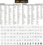 SpaceAid Spice Rack Organizer with 28 Spice Jars, 386 Spice Labels, Chalk Marker and Funnel Set for Cabinet, Countertop, Pantry, Cupboard or Door & Wall Mount - 28 Jars, 13.4" W × 10.8" H, White