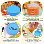 40 Pcs Glass Food Containers 4 OZ, Leak-Proof Reusable Storage Jars with Lids, Dishwasher Safe for Infant & Baby Food
