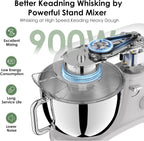 Kitchen in the box Stand Mixer - 6.5 Quart Mixing Bowl with Handle, 900 Watt Powerful Heavy Bread Dough Standing Mixers Tilt-head with Dough Hook, Whisk, Flat Beater and Splash Guard (Green)