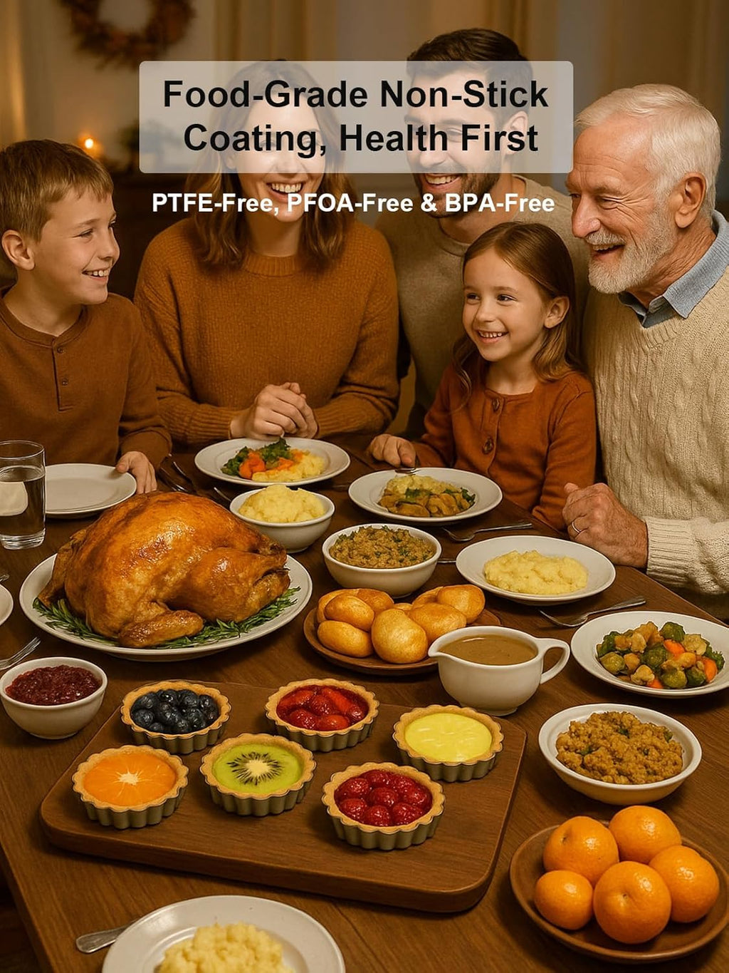 4 Inch Mini Quiche Pans Gold 6 Pack. Egg Tart Molds w/Removable Bottom, Non-Stick Coating, Rugged Carbon Steel for Small Tart Quiche Pie Making. Gift for Women Christmas Thanksgiving Festival