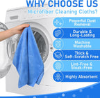 Newwiee 3 Pcs Extra Large Microfiber Cleaning Cloth 30" x 20" Washable Reusable Microfiber Towel Streak Free Lint Free Cloth for Cleaning Home Glass Office Window Bathrooms (Blue)