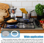 6 Pieces Moka Pot Replacement Cup Gasket with 2 Pcs Stainless Filter Silicone Moka Express Replacement Seals Funnel Kits Compatible Espresso Coffee Maker Parts(3-cup)