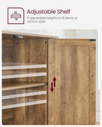 VASAGLE LIRY Collection - Storage Cabinet, Buffet Cabinet, Sideboard, Credenza, with Adjustable Shelves, for Living Room, Entryway, Honey Brown ULSC381T41