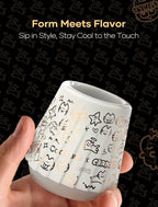 Cocinare x Chanoir KissCup Art Ceramic Espresso Cup – 2.2oz Demitasse Cup for Espresso, Pour-over coffee and Tea, Chanoir White, Art de Paris Collaboration