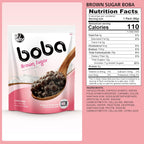 J WAY BOBA Authentic Instant Tapioca Boba Pearls for Milk Tea, Smoothies and Desserts, Brown Sugar Flavor (Ready in Just 20 Seconds) - 5 Servings