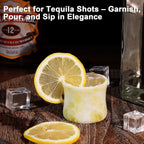 Handcrafted Natural Jade Shot Glasses – Set of 2 | 1.3 oz Whiskey, Espresso & Tequila Cups in Unique Bamboo Joint Shape, Oriental Inspired Luxury Gift for Men & Whiskey Lovers