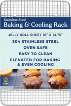 Ultra Cuisine Heavy Duty 100% Stainless Steel Cooling Rack for Cooking and Baking - Baking Rack & Wire Cooling Rack - Fits Half and Jelly Roll Sheet Pans - 11.5''x 16.5'' and 10''x 14.75''