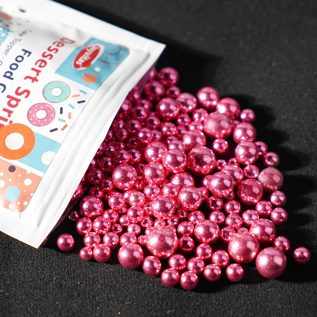 Rose Gold Pearl Sprinkles, Baking Sugar Sprinkles for Cake Decorating, 150g/5.29oz, Mix Size, Cake Decorations, Cupcake, Cookie, Ice Cream Topper, Wedding Party, Christmas Supplies