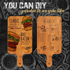 Nuenen 10 Pcs Wood Cutting Board with Handle 15.7 x 7.8 Inch Acacia Bamboo Wooden Serving Kitchen Chopping Boards for Pizza, Bread, Cheese, Charcuterie, Fruit, Vegetables (Carbonized Bamboo)