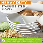 Spring Chef Professional White Dough Blender For Baking, Dough Cutter Tool, Stainless Steel Puff Pastry Cutter Tool with Sharp Blades, Dishwasher Safe Pastry Blender for Easy Mixing - Large Size