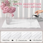 Stone Drying Mat for Kitchen Counter-Super Absorbent PU Dish Drying Mat, Quick Dry Stone Mat Kitchen for Dishes, Bottles & Cups, Large Foldable Stone Dish Drying Mat, Non-Slip Kitchen Mat