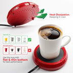 Large Candle Warmer Plate Safely Releases Scents Without a Flame - Used as Candle Jar & Coffee Warmer for Home & Office, 1 Pack, Red