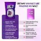 Ninong's Dessert Lab Ube Pancake Mix, Ube Flavored Buttermilk Pancake Mix with Real Ube, Makes Ube Cakes, Waffles, Crepes and more, Just Add Water (1 Pound)