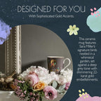 Portmeirion Sara Miller Chelsea Mug, Dark Grey - Elegant 12oz Fine China Cup with 22K Gold Details - Tea Time Chinaware for Afternoon Tea Presentation, Gift-Boxed Drinkware