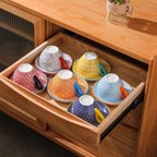 Selamica Ceramic 8 oz Cappuccino Cup Set with Saucers, Espresso Coffee Cups, Latte Macchiato for Party Cafe Home, Set of 6, Assorted Colors