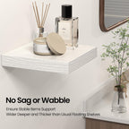 Square Floating Shelves for Wall, 10" W x 10" D x 1.2" H, Small Wooden Wall Mounted Display Shelves with Invisible Brackets for Living Room, Bedroom, Bathroom, Kitchen Decor, Set of 4, White