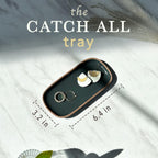 Mora Ceramic Decorative Tray - Rectangle 6.4in Dish for Jewelry, Perfume, Makeup, Accessories, Candle, in The Bathroom Vanity, Bedside, or Kitchen Counter. Cute Organizers - Black