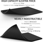 2 Pack Silicone Bar Mat - 1/2 Inch Thick Heat-Resistant and Food Safe Drip Mat - Spill Mats for Counter Top - Kitchen Service Mat, Coffee Bar, Restaurant - Drying Mat - 18 x 12 Inches