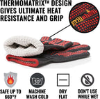Grillaholics Barbecue Gloves, Top Cooking Gloves in Barbeque Grilling Accessories, 660°F Heat Resistant with ThermoMatrix™ Silicone, Protect Your Hands with BBQ Oven Mitts