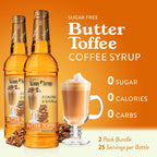 Jordan's Skinny Syrups Butter Toffee, Sugar Free Flavoring Syrup, 25.4 Fl Oz (Pack of 2)