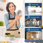 HOTEC Unbreakable Wheat Straw Cereal Bowls - Microwave & Dishwasher Safe Soup and Salad Bowls BPA Free, Set of 8, 26oz, White