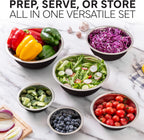 COOK WITH COLOR Stainless Steel Mixing Bowls Set - Nesting Bowls, 6 Pieces, Black