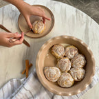 Mora Modern Farmhouse Style Ceramic Pie Pan - Deep and Fluted Dish - 9 Inch - Baking Pies: Apple, Quiche, Pot Pies, Tart