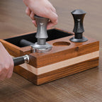 Espresso Tamper 53.3mm, YMWVH Premium Barista Espresso Coffee Tamper Silver with Dual Spring Loaded 100% Stainless Steel Ripple Base, Constant 30lb, Compatible with Breville 54mm Portafilter