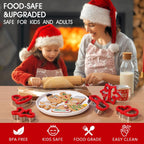 Christmas Cookie Cutters, 6 Pcs Winter Holiday Cookie Cutter Set, Stainless Steel Cookie Molds with Comfort Grip - Christmas Stocking, Snowman, Christmas Tree, Gingerbread Man, Santa Hat, Snowflake